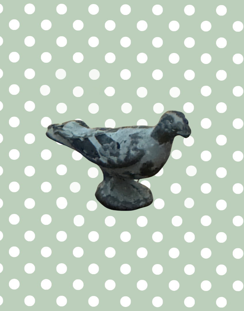 Miniature Rare Grey Pigeon Figurine | Britains Ltd Lead Farmyard Bird Lead Vintage Toy (1920s)