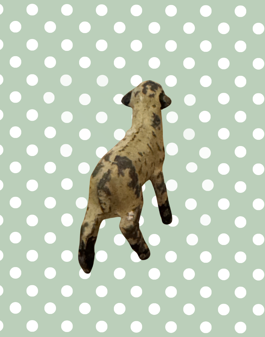 Miniature Beige Lamb with Black Feet Collectable | Britains Ltd Vintage Lead Figurines (1920s)