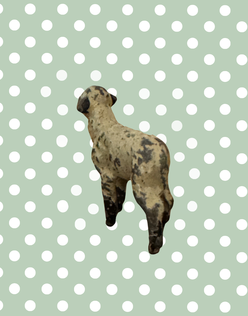 Miniature Beige Lamb with Black Feet Collectable | Britains Ltd Vintage Lead Figurines (1920s)