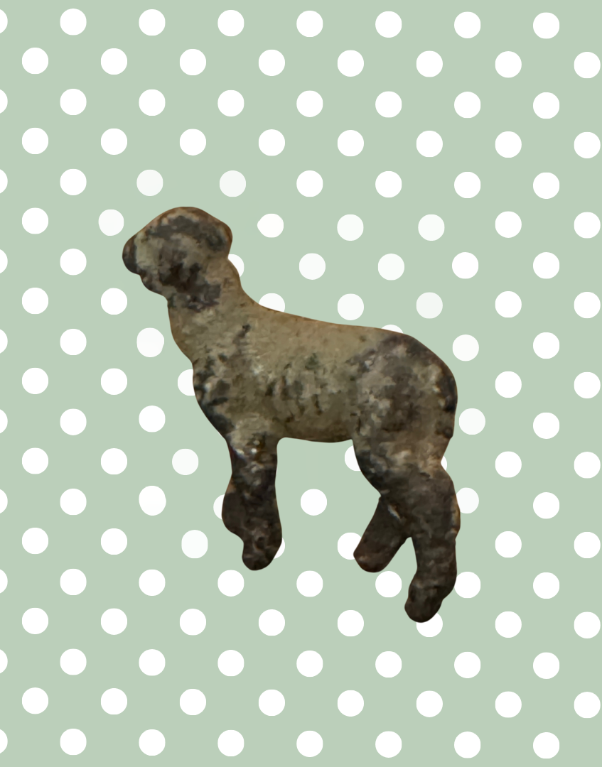 Miniature Grey Lamb Figurine | Britains Ltd Vintage Lead Farm Animal )1920s)