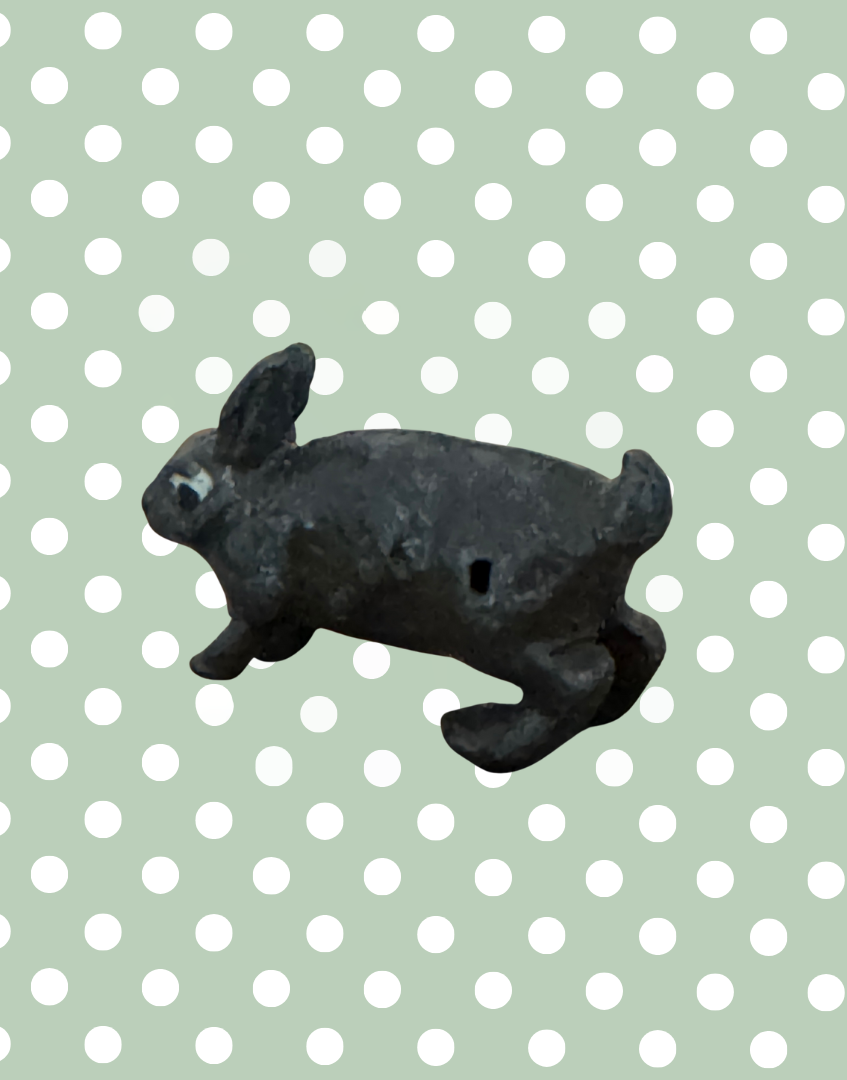 Charming Medium Standing Dark Brown Rabbit (Version 1) | Britains Ltd Vintage Lead Animal (1920s)