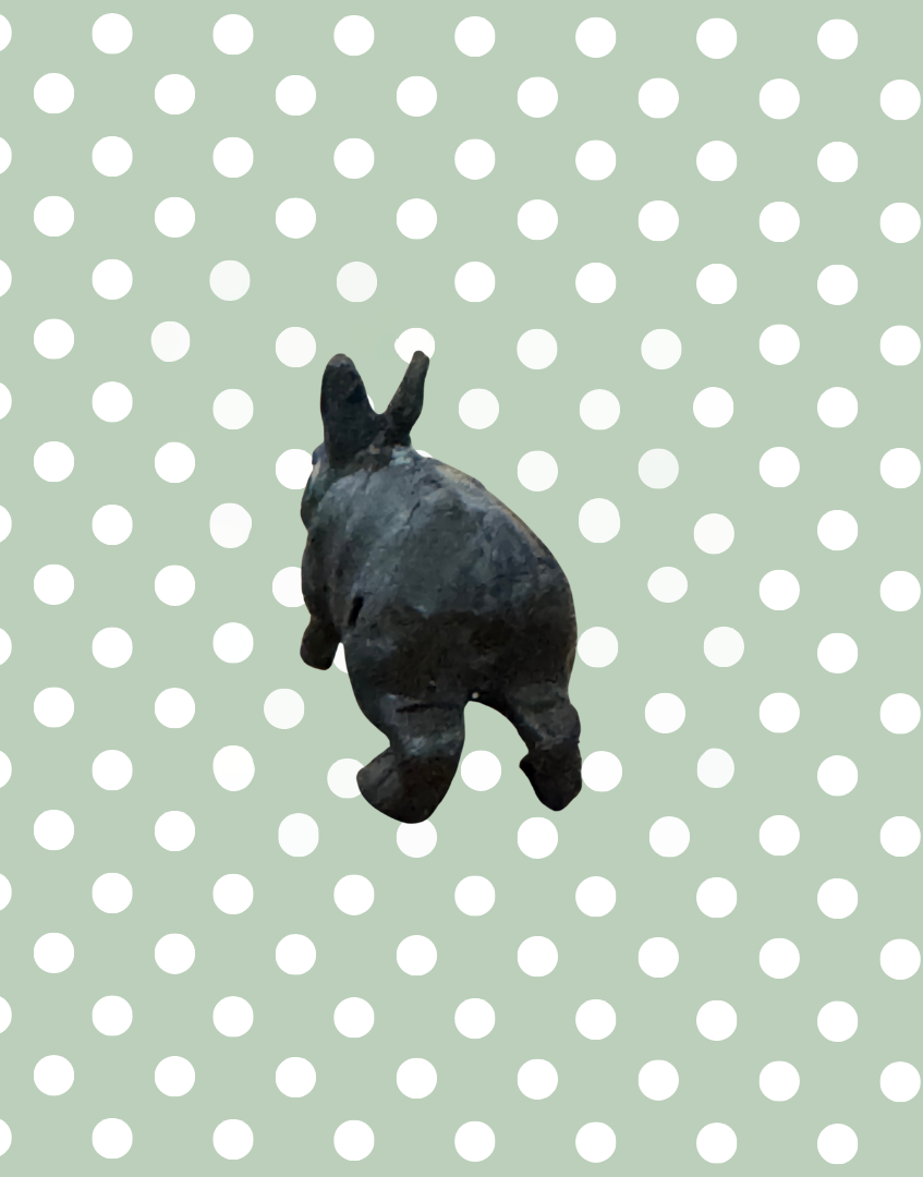 Charming Medium Standing Dark Brown Rabbit (Version 1) | Britains Ltd Vintage Lead Animal (1920s)