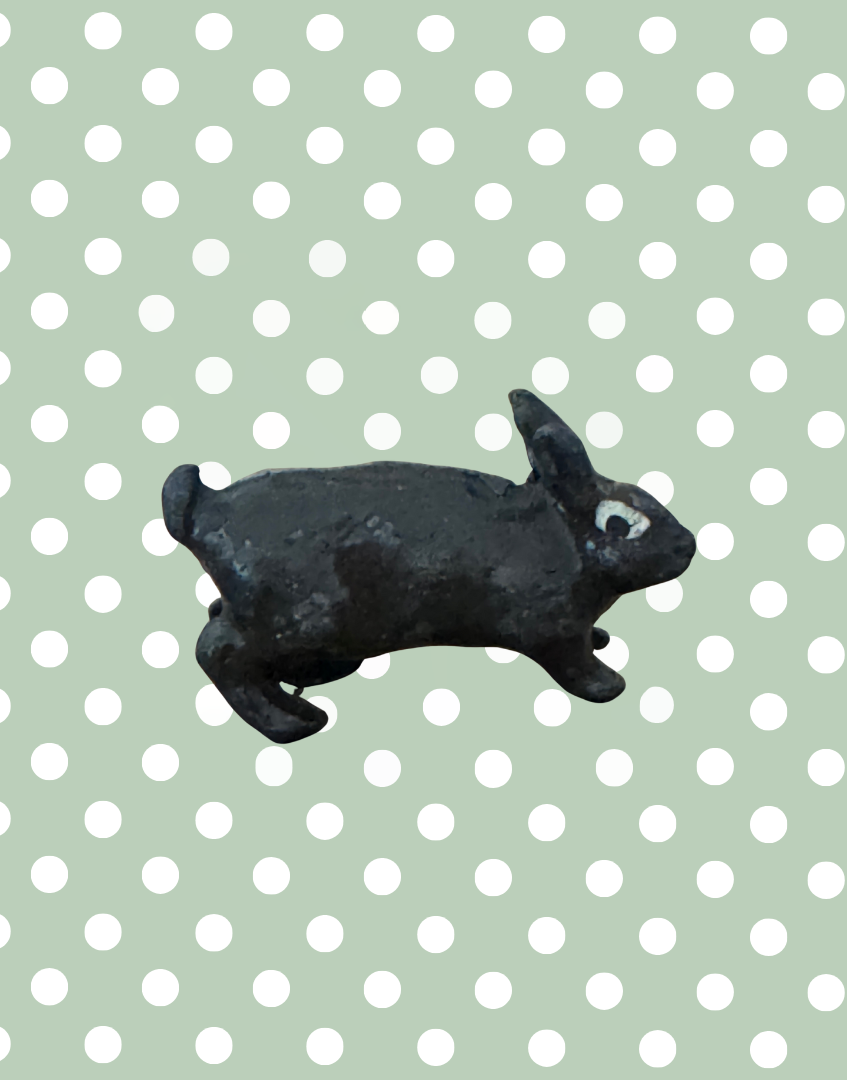 Charming Medium Standing Dark Brown Rabbit (Version 1) | Britains Ltd Vintage Lead Animal (1920s)