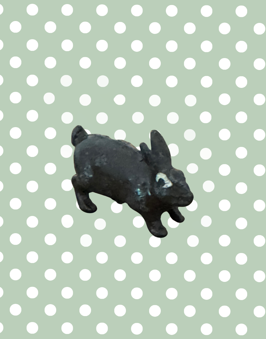 Charming Medium Standing Dark Brown Rabbit (Version 1) | Britains Ltd Vintage Lead Animal (1920s)