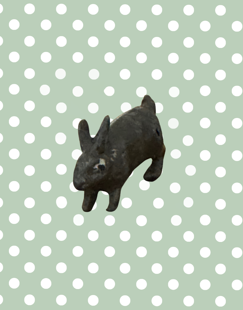 Charming Medium Standing Dark Brown Rabbit (Version 1) | Britains Ltd Vintage Lead Animal (1920s)