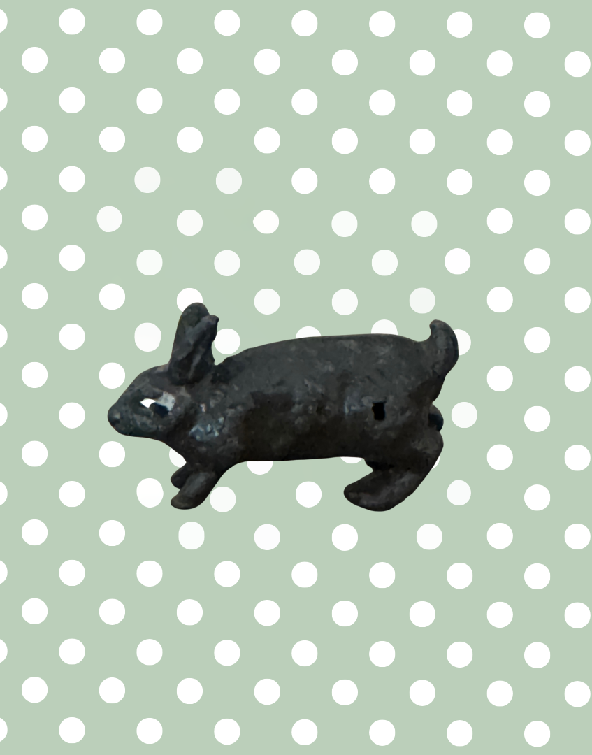 Charming Medium Standing Dark Brown Rabbit (Version 1) | Britains Ltd Vintage Lead Animal (1920s)