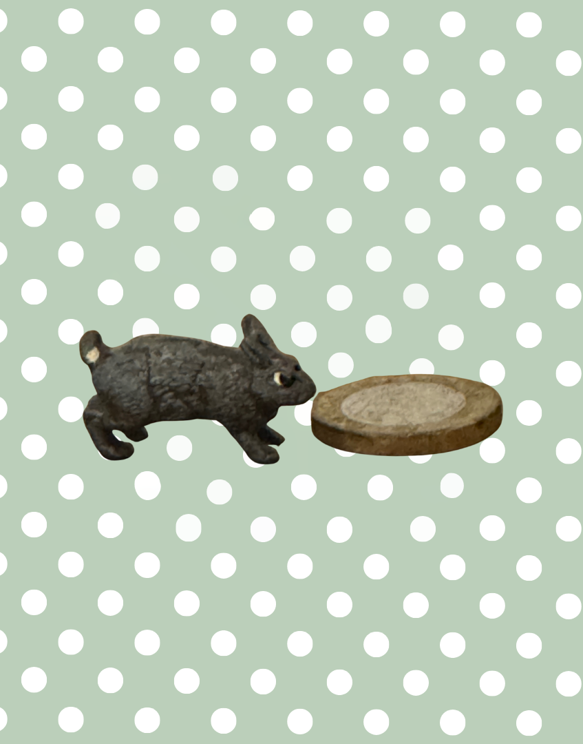 Charming Medium Standing Dark Brown Rabbit (Version 1) | Britains Ltd Vintage Lead Animal (1920s)