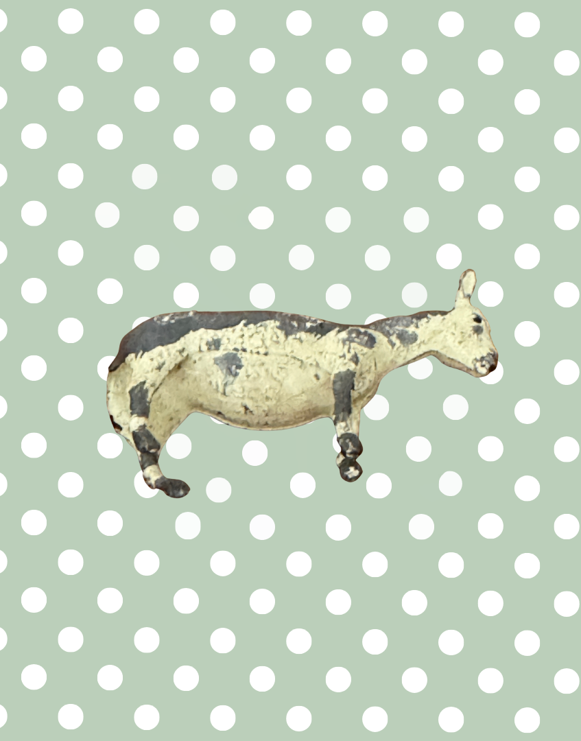 undersie of small scale donkey vintage toy collectable