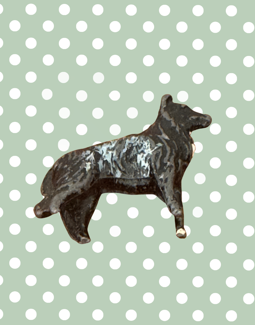 Britains Black Collie Vintage Lead Farm Dog Figure Collectable