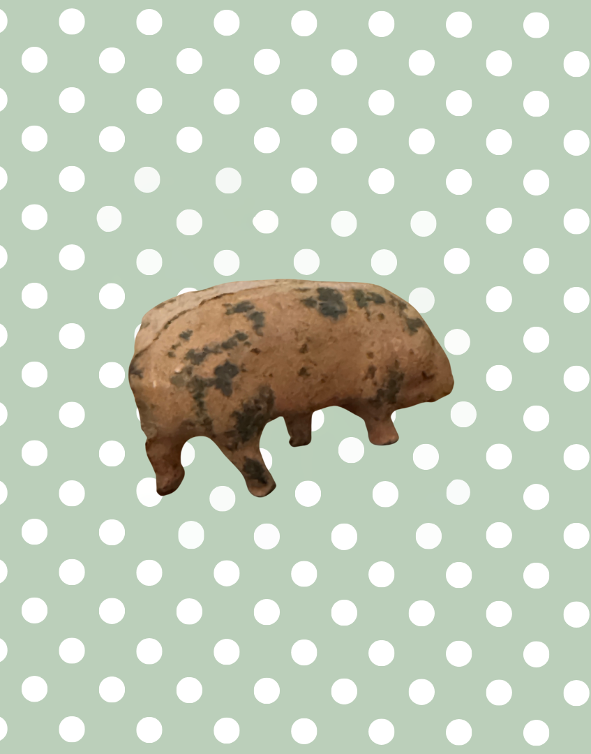 Characterful Miniature Pink Patina Patched Pig (Version 1) | Britains Ltd Vintage Lead Animal (1920s)