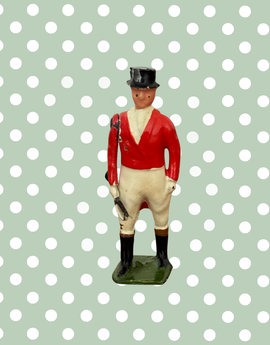 Two Britains Vintage Prancing Horses & Colourful Ringmaster Hand Painted Lead Figurines