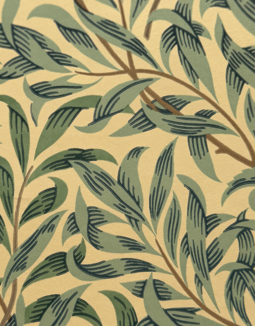 Willow Bough Minor (Privet) | William Morris Framed Wall Art with Original Wallpaper Sample