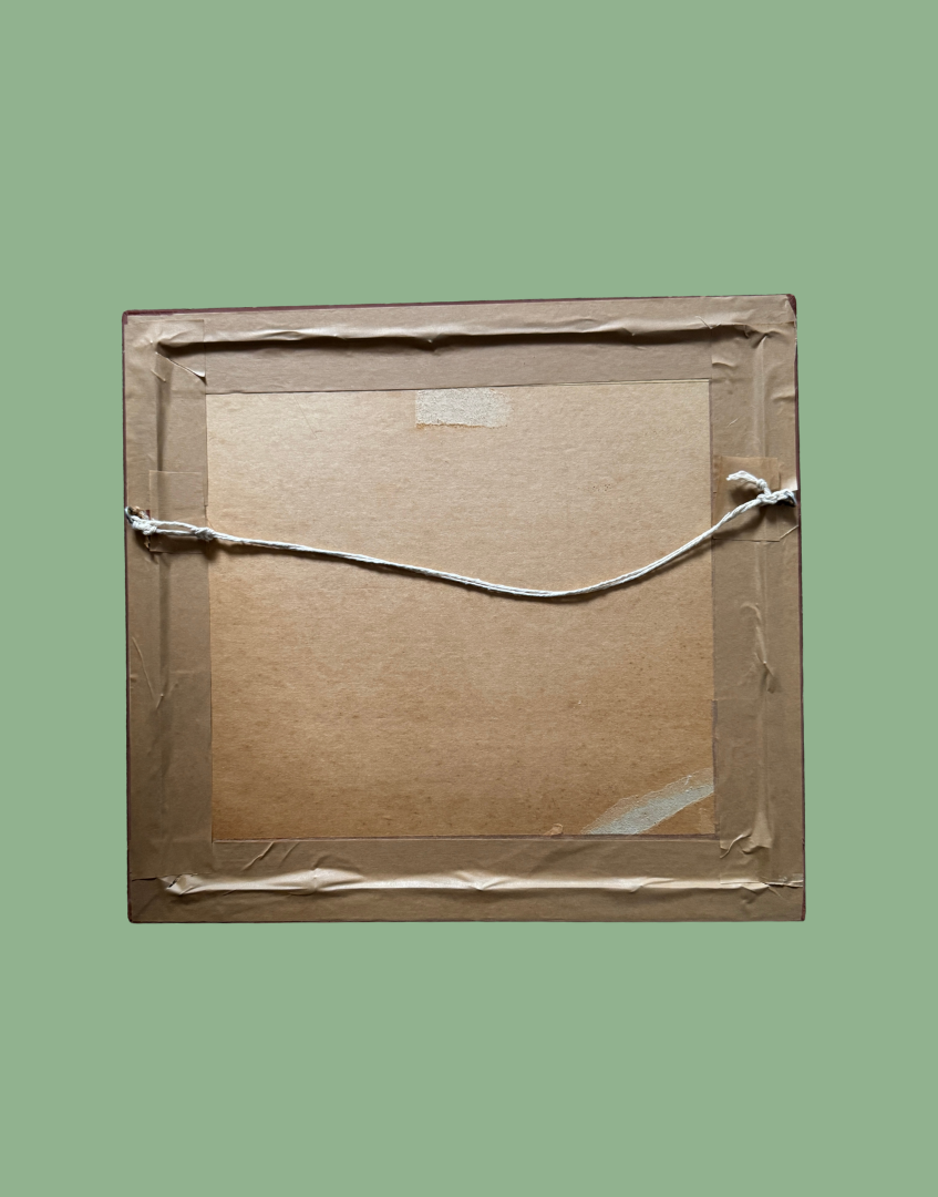 back view of vintage wood picture frame