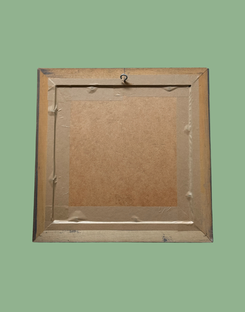 back view of square vintage picture frame