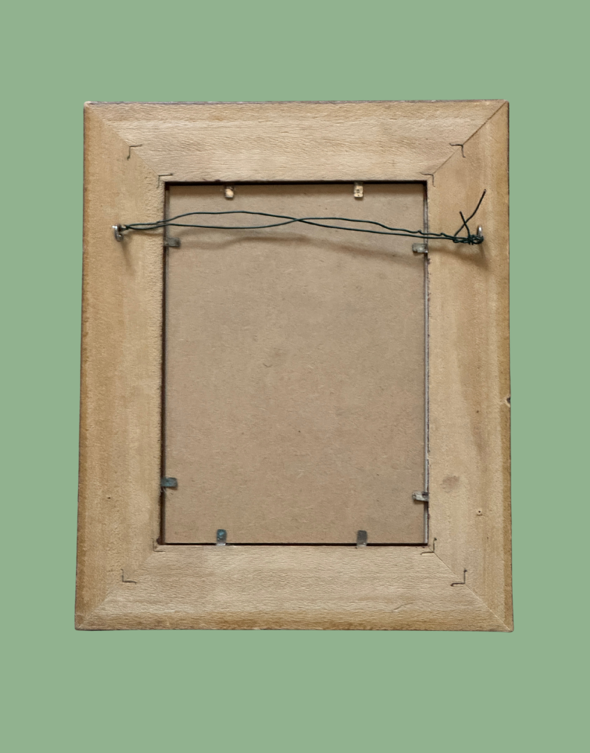 Osborne & Little 'Jagmandir' | Sand Gold Crane & Foliage Framed Print in Brown & Gold Vintage Frame