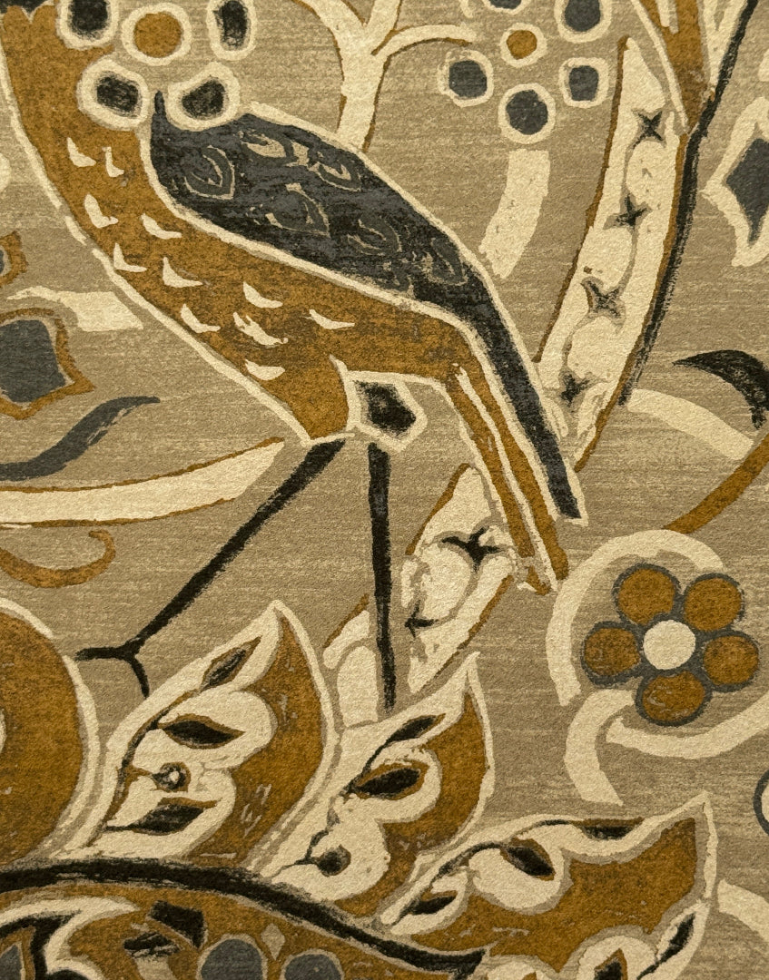 ‘Bullerswood – Stone & Mustard’ Rare William Morris Framed Wall Art | Morris & Co. Original Vintage Wallpaper Sample