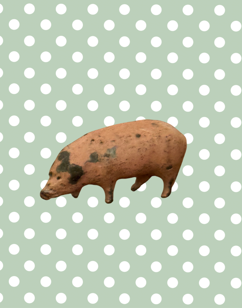 Britains Ltd Cast Lead Pig | Vintage 1920s Painted Farm Animal Miniature Toy Collectable