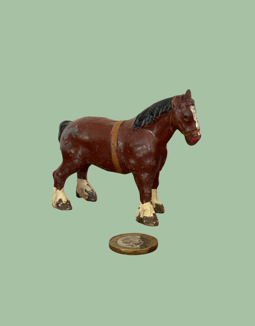 1920s John Hill & Co Chestnut Standing Horse Lead Farm Figure