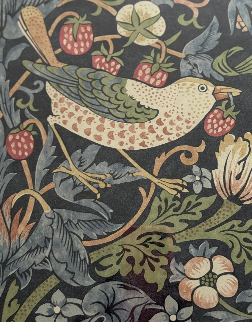 Framed Print - William Morris ‘Strawberry Thief - Indigo & Mineral' Vintage Wall Decor | Classic Wall Art Collection