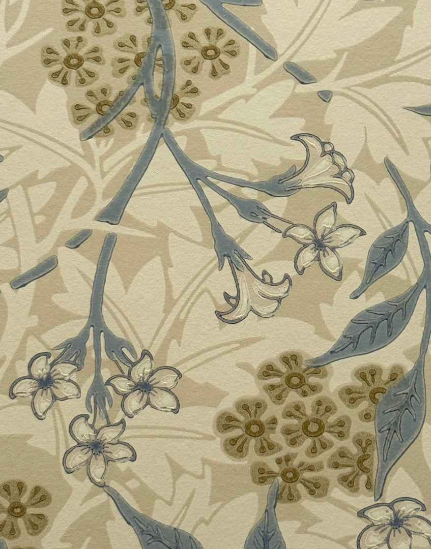 ‘Jasmine – Ecru & Woad’ Morris & Co. Vintage Design | William Morris Botanical Framed Wall Art