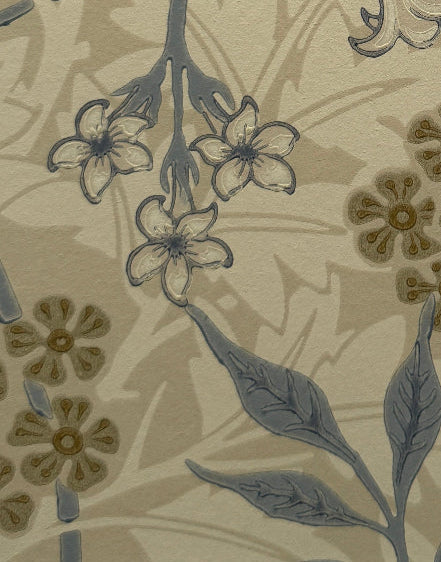 ‘Jasmine – Ecru & Woad’ Morris & Co. Vintage Design | William Morris Botanical Framed Wall Art