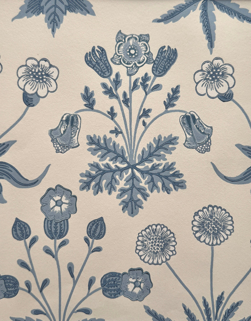 'Daisy – Blue Ivory’ William Morris Classic Wall Art | Country Cottage Style Framed Morris Print