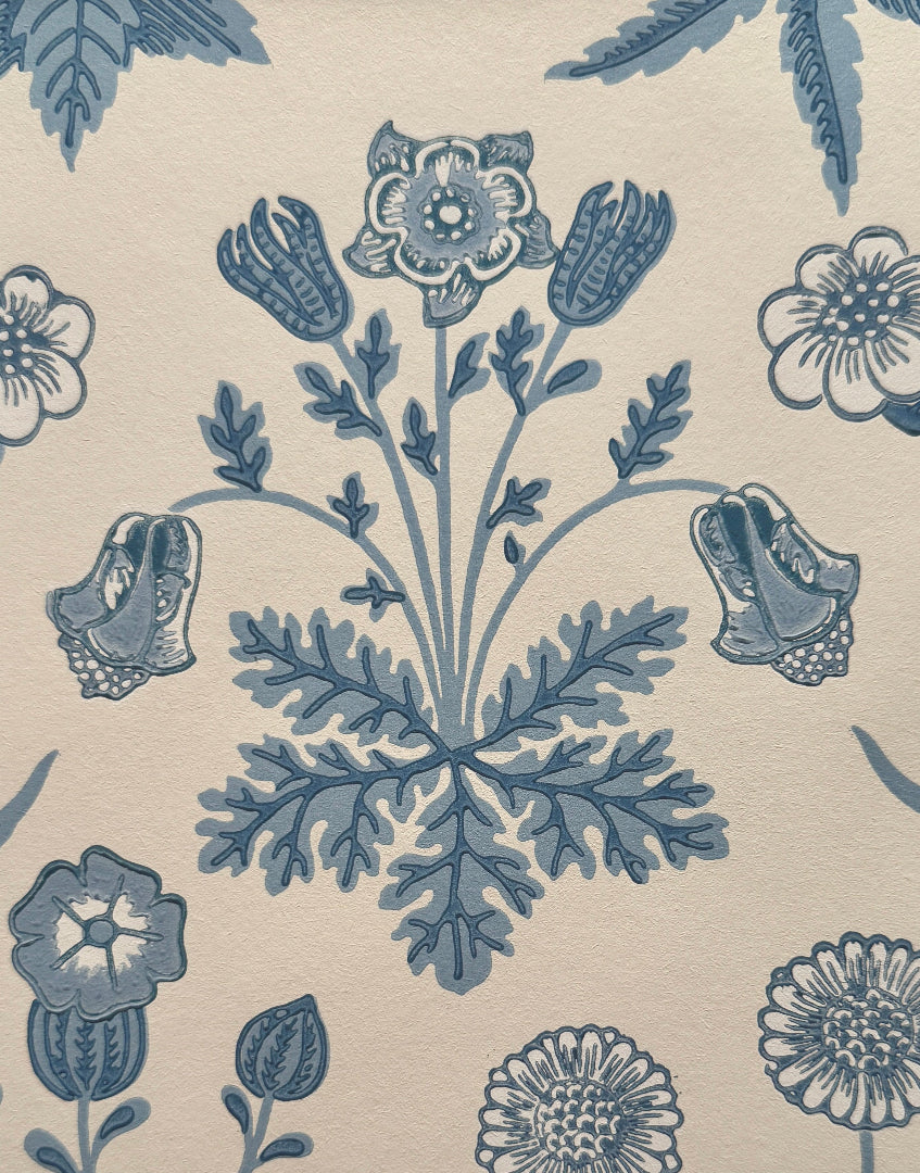 'Daisy – Blue Ivory’ William Morris Classic Wall Art | Country Cottage Style Framed Morris Print