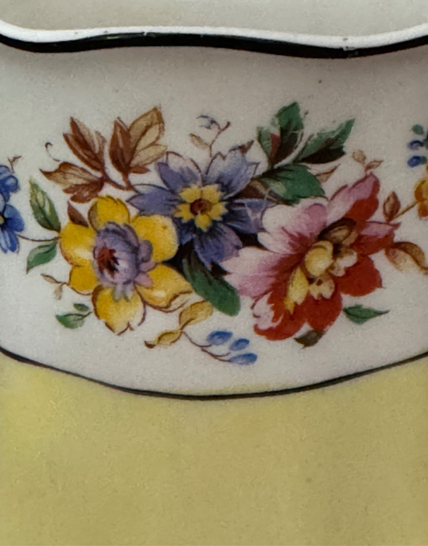 Johnson Bros Pareek ‘Lombardy’ Floral Yellow Jug | Vintage English Pretty Milk Creamer 1930s-1940s