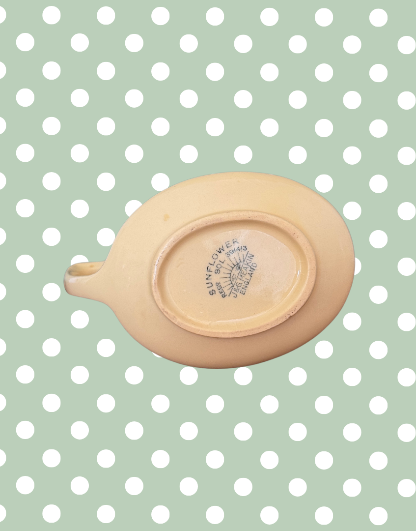Vintage Primrose Yellow J&G Meakin Sunflower' Milk Jug | 1940s Ceramic Kitchenware Collectable