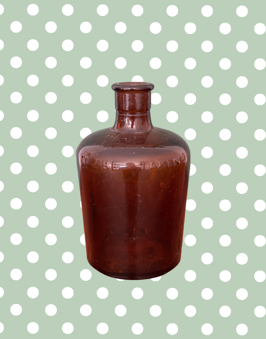 Rare Antique Amber “Not to Be Taken” Poison Bottle | Early 1900s Apothecary Brown Glass