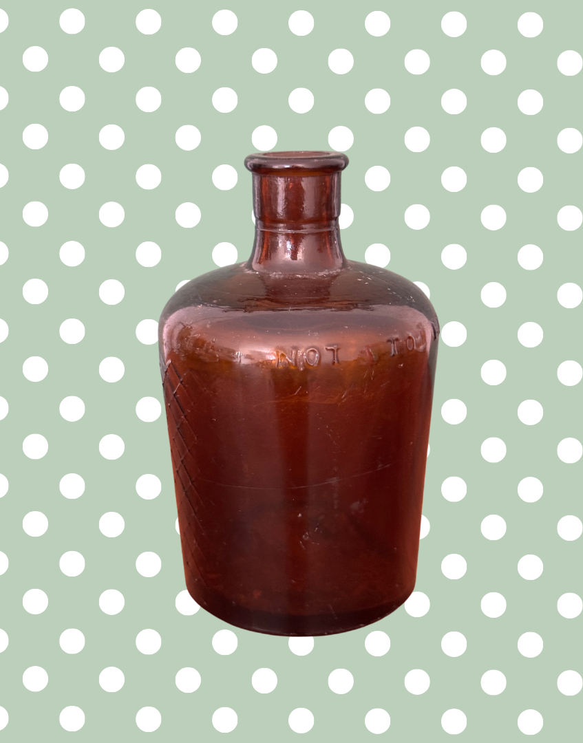 Rare Antique Amber “Not to Be Taken” Poison Bottle | Early 1900s Apothecary Brown Glass