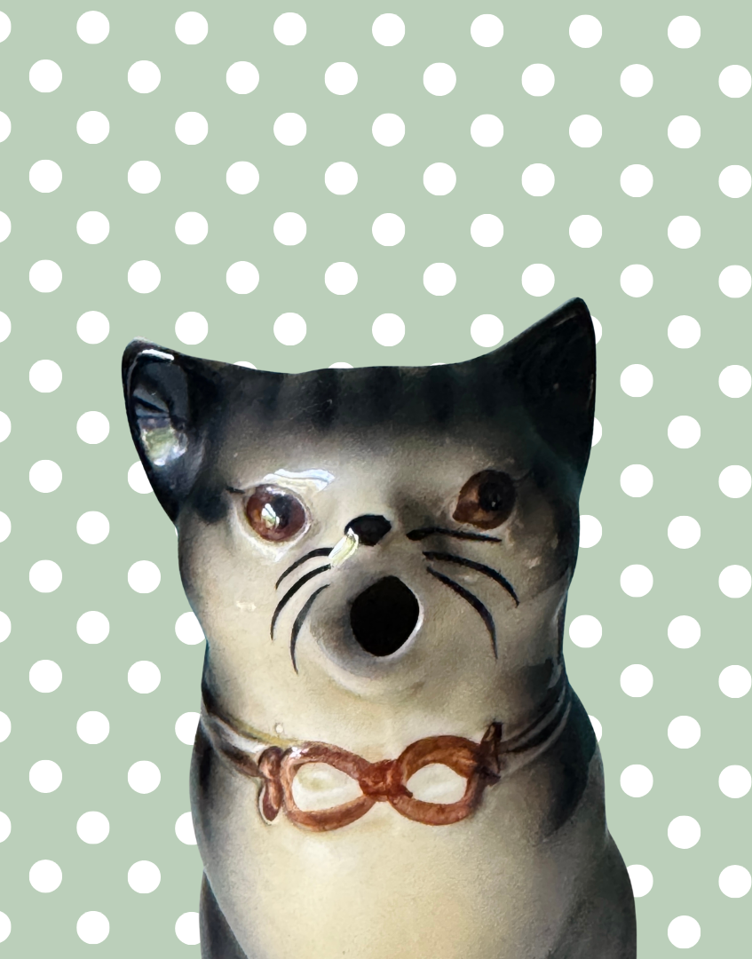 Characterful Grey Tabby Cat Jug | Vintage Tony Wood Staffordshire Pottery Collectible