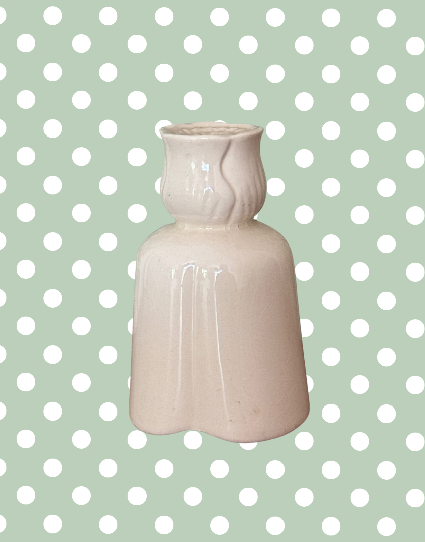 White Pretty Tall Ironstone Tulip-Headed Pie Funnel | Rare Elegant Floral Vintage British Design