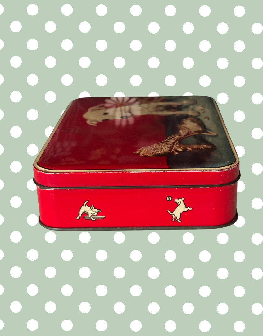 1950s Benson’s Cheeky Puppy Vintage Tin | Mid-Century Confectionery Advertising Prop and Collectable