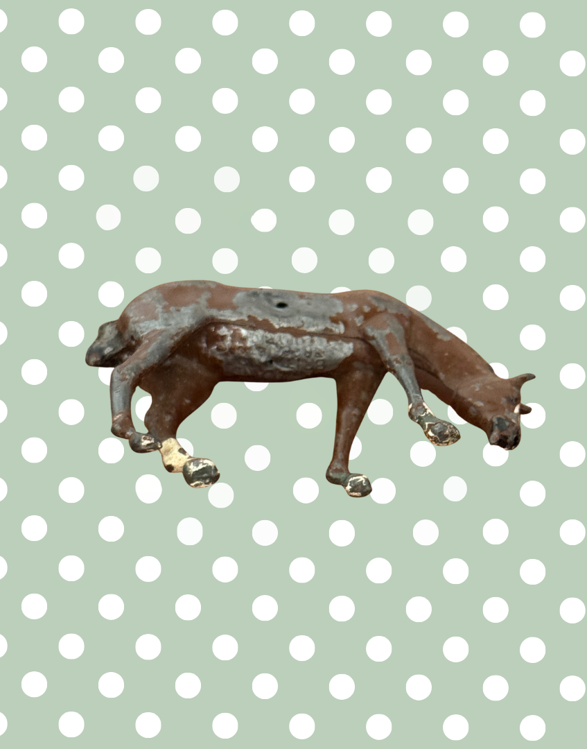 Elegant Medium Grazing Brown Horse | Britains Ltd Vintage Lead Farm Animal (1920s)