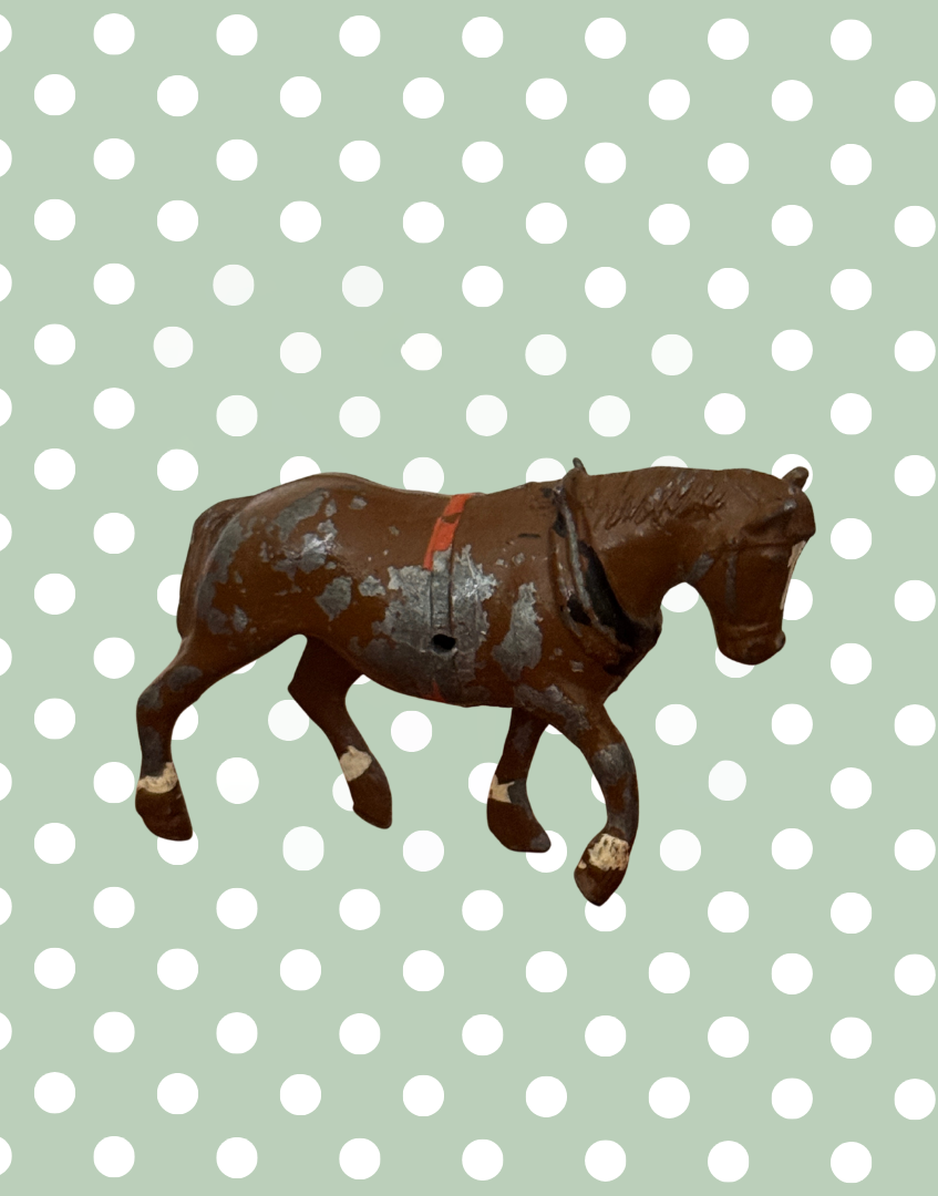 Medium Light Brown Cart Horse | Crescent Toys Vintage Lead Figurine (England)