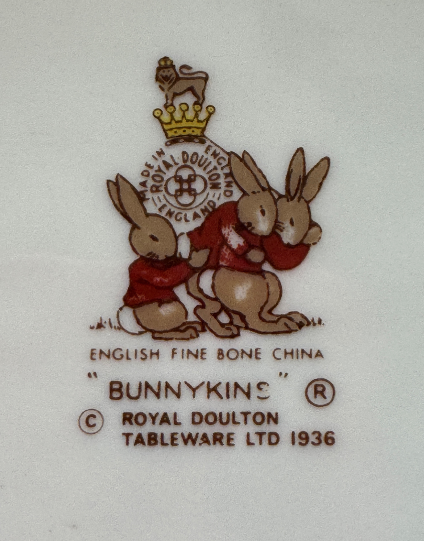 Royal Doulton 'Bunnykins' Collectable Nursery Bowl - Adorable 1934 Beatrix Potter Tableware With 'Bedtime' Bunnies