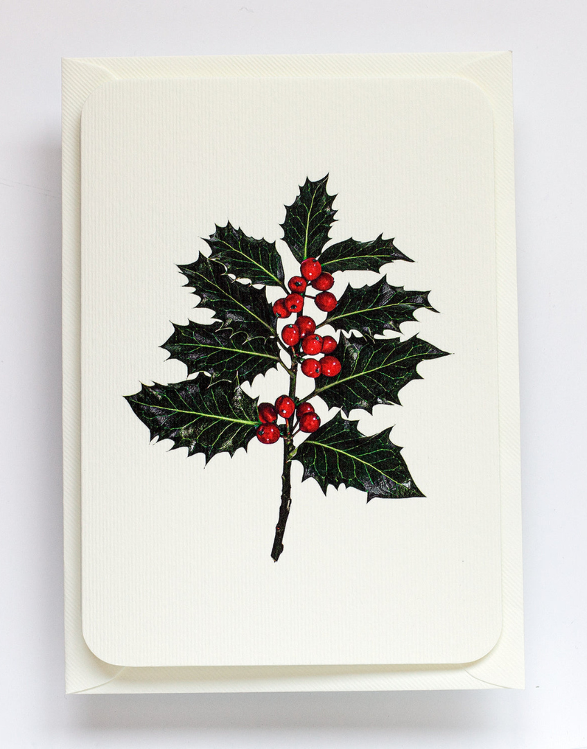 Christmas Holly Festive Greeting Card | Alexandra Simms for Canonbury Press