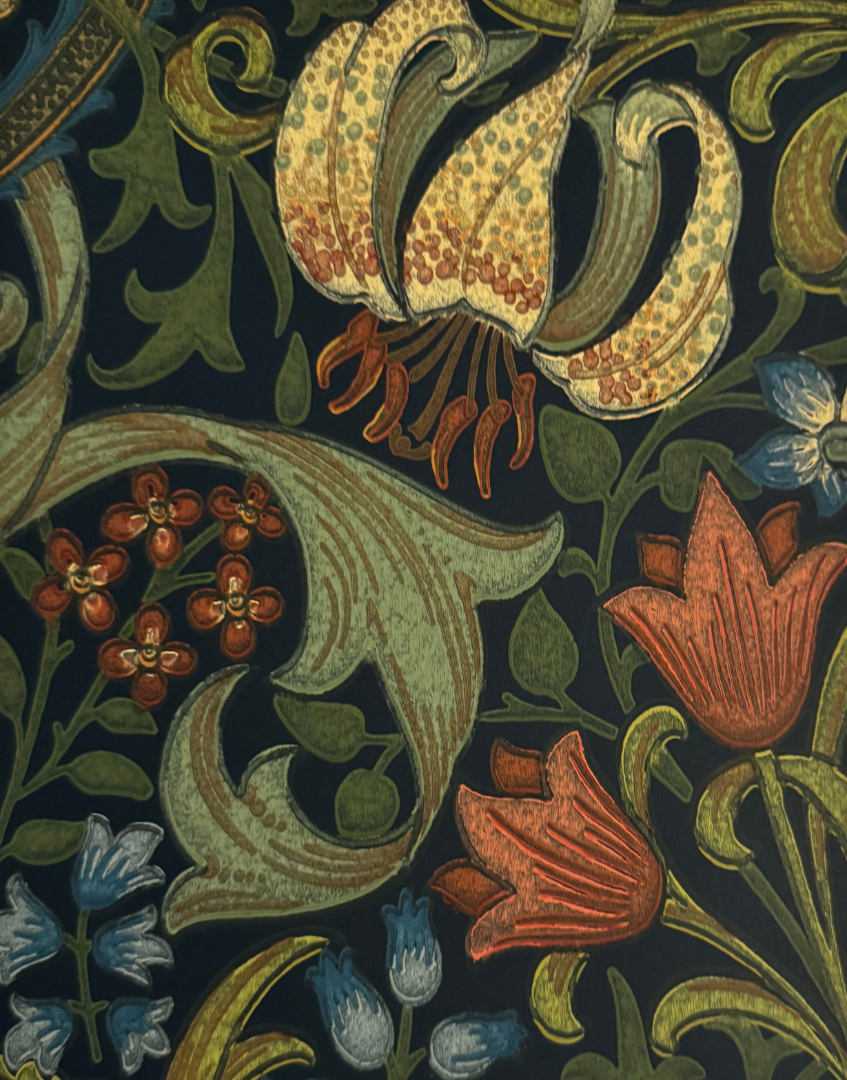 Golden Lily – Indigo | William Morris Autumnal Collection Botanical Framed Wall Art