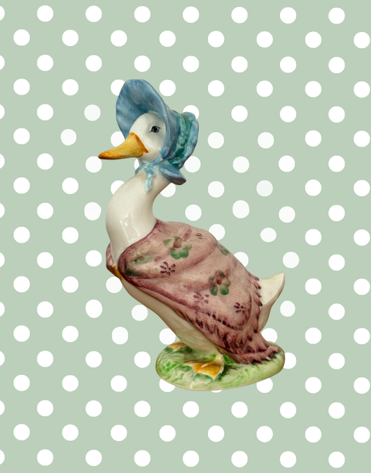 Vintage Beswick Jemima Puddle Duck Beatrix Potter figurine with bonnet and shawl