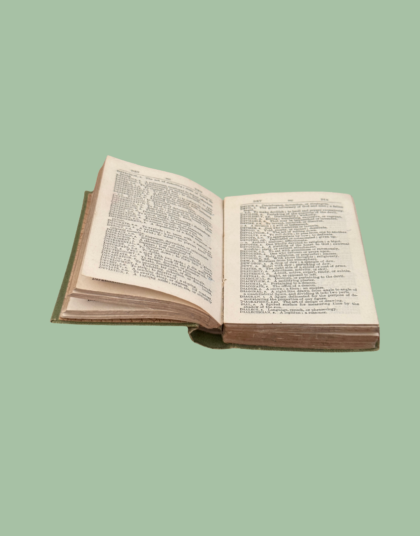 Inside Pages of Miniature Nuttall’s Bijou Dictionary Victorian Collectable