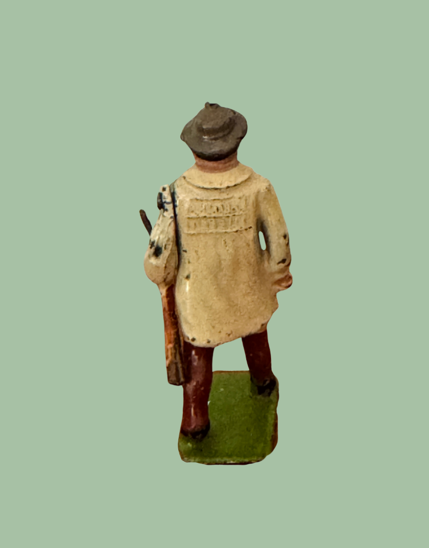 Reverse view of Britains Home Farm Series Carter with Whip vintage lead figure showing rear detailing and finish
