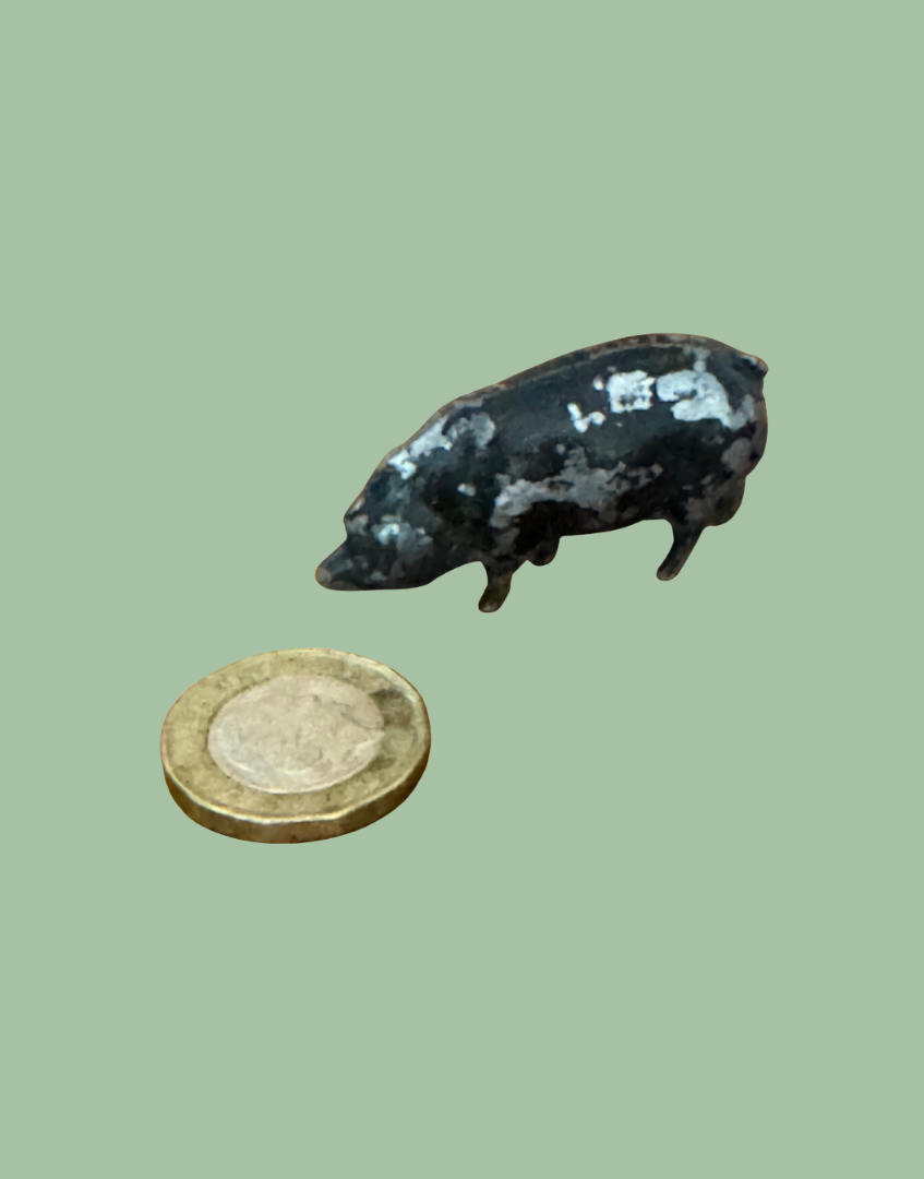 1920s Britains Black Standing Pig Lead Farm Figure