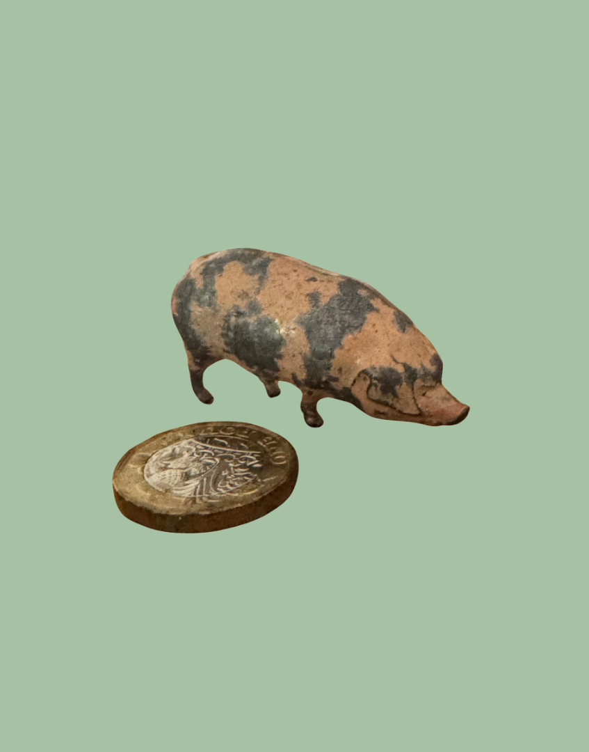 1920s Britains Standing Pink Pig Lead Farm Figure