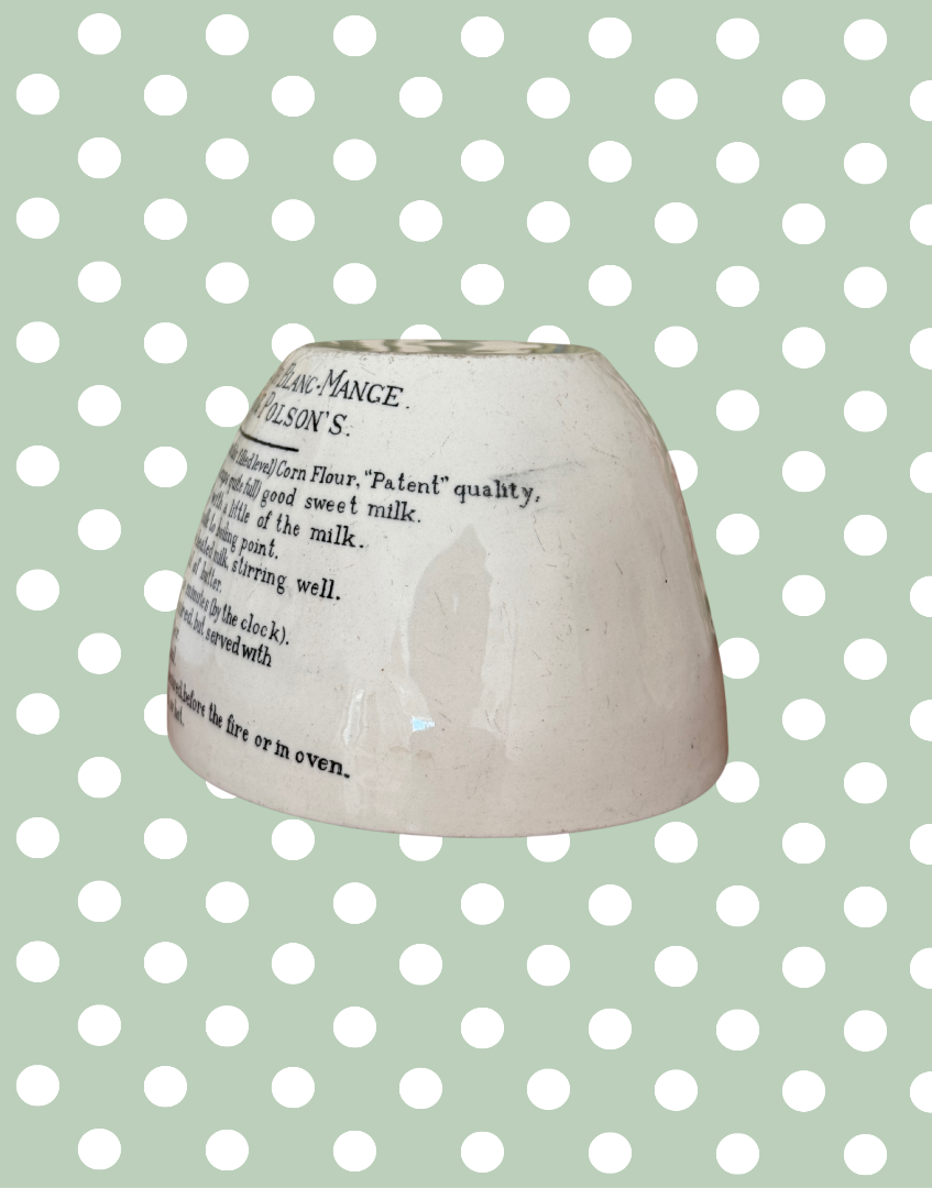 1910 -1920’s Vintage Brown & Polson’s Corn Flour Blancmange Mould with Printed Recipe | Highly Collectable Kitchenalia