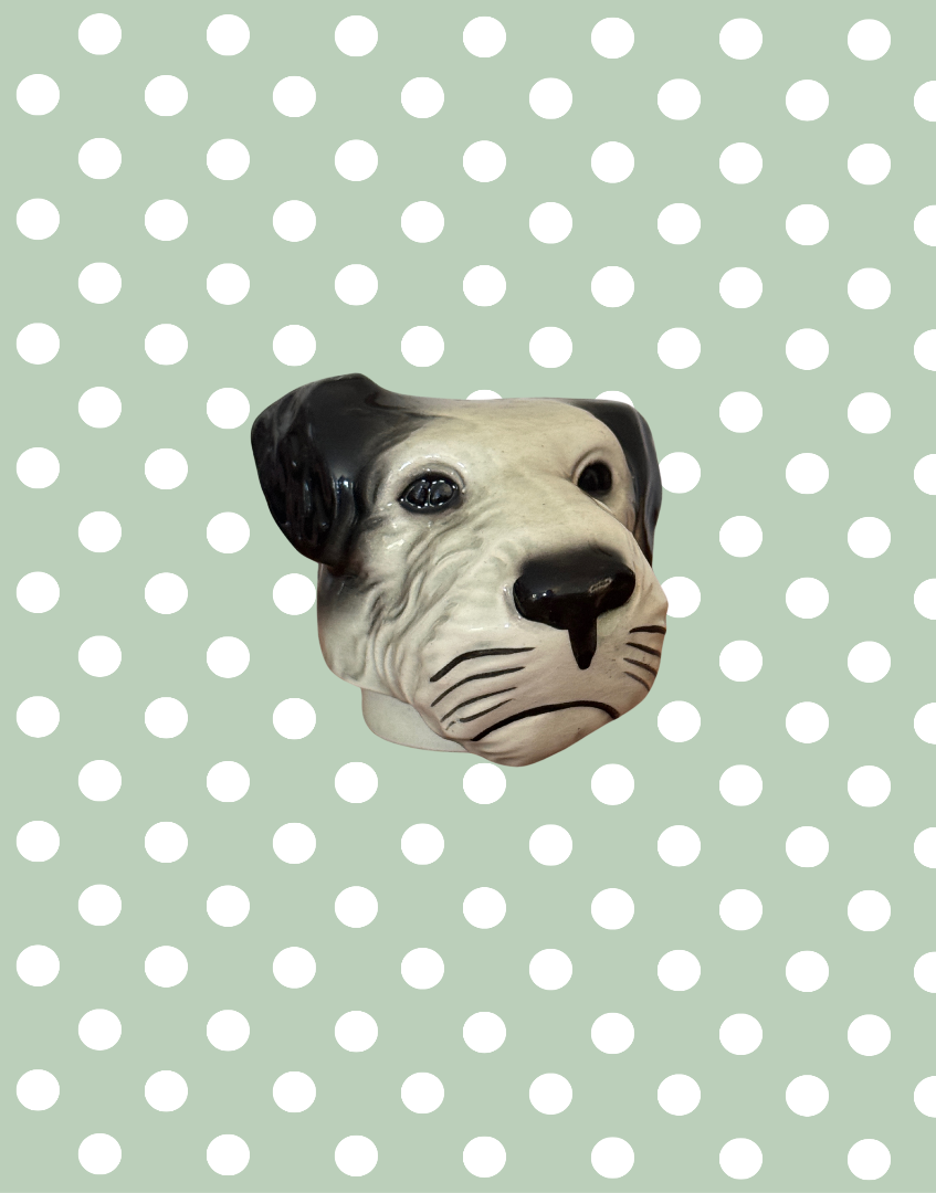Enchanting Vintage Erphila Germany Dog 1940s Teapot | Highlt Collectable Black and White Scottie Terrier with Pink Bow