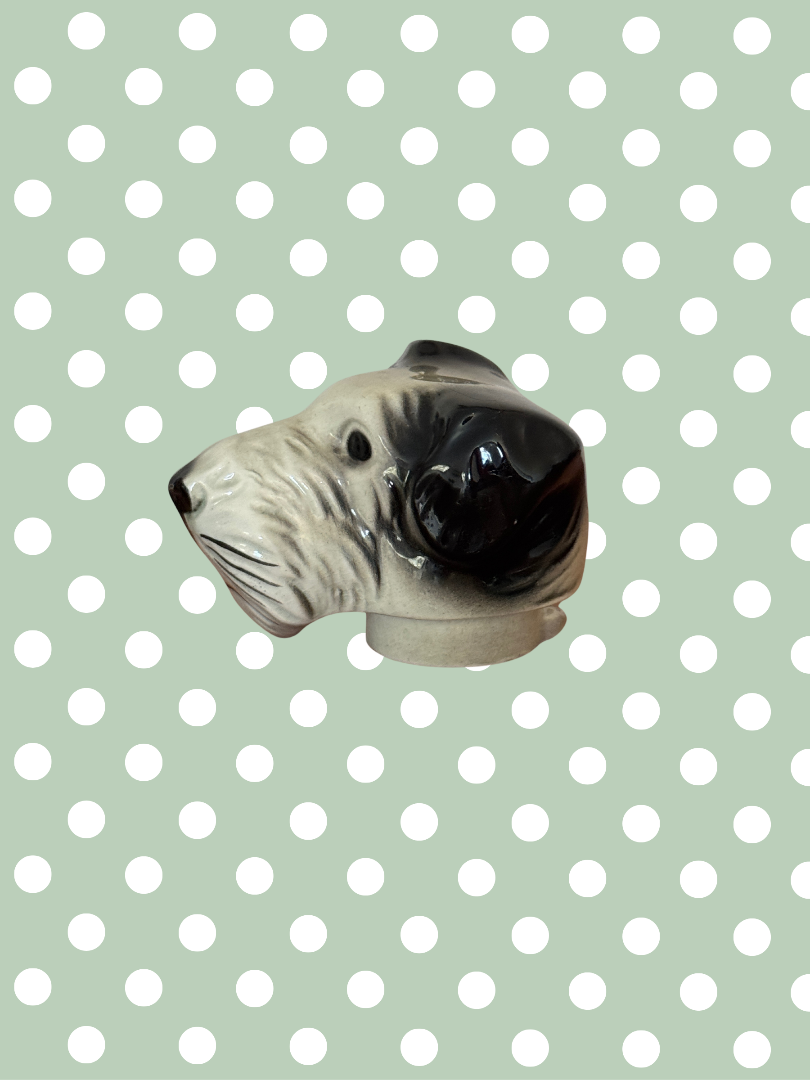 Enchanting Vintage Erphila Germany Dog 1940s Teapot | Highlt Collectable Black and White Scottie Terrier with Pink Bow