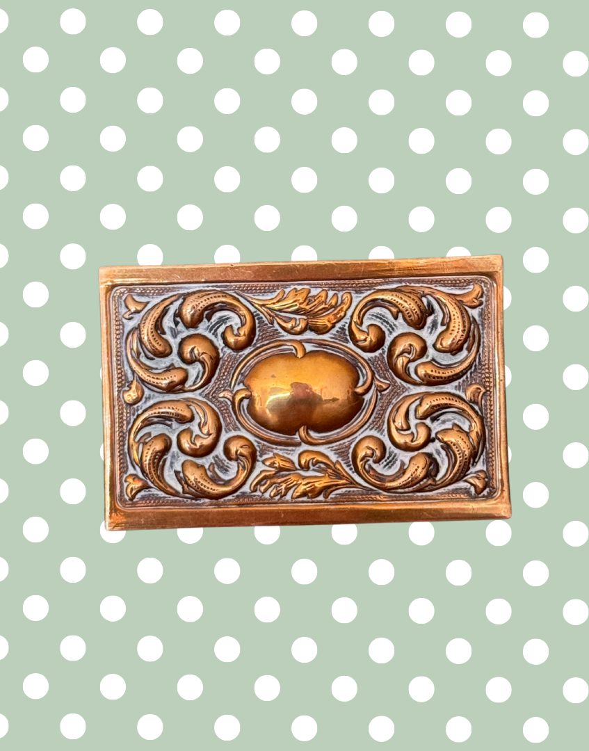 Vintage Decorative Victorian Brass Matchbox Holder | 1840s Style Art Nouveau Smoking Accessory & Memorabilia