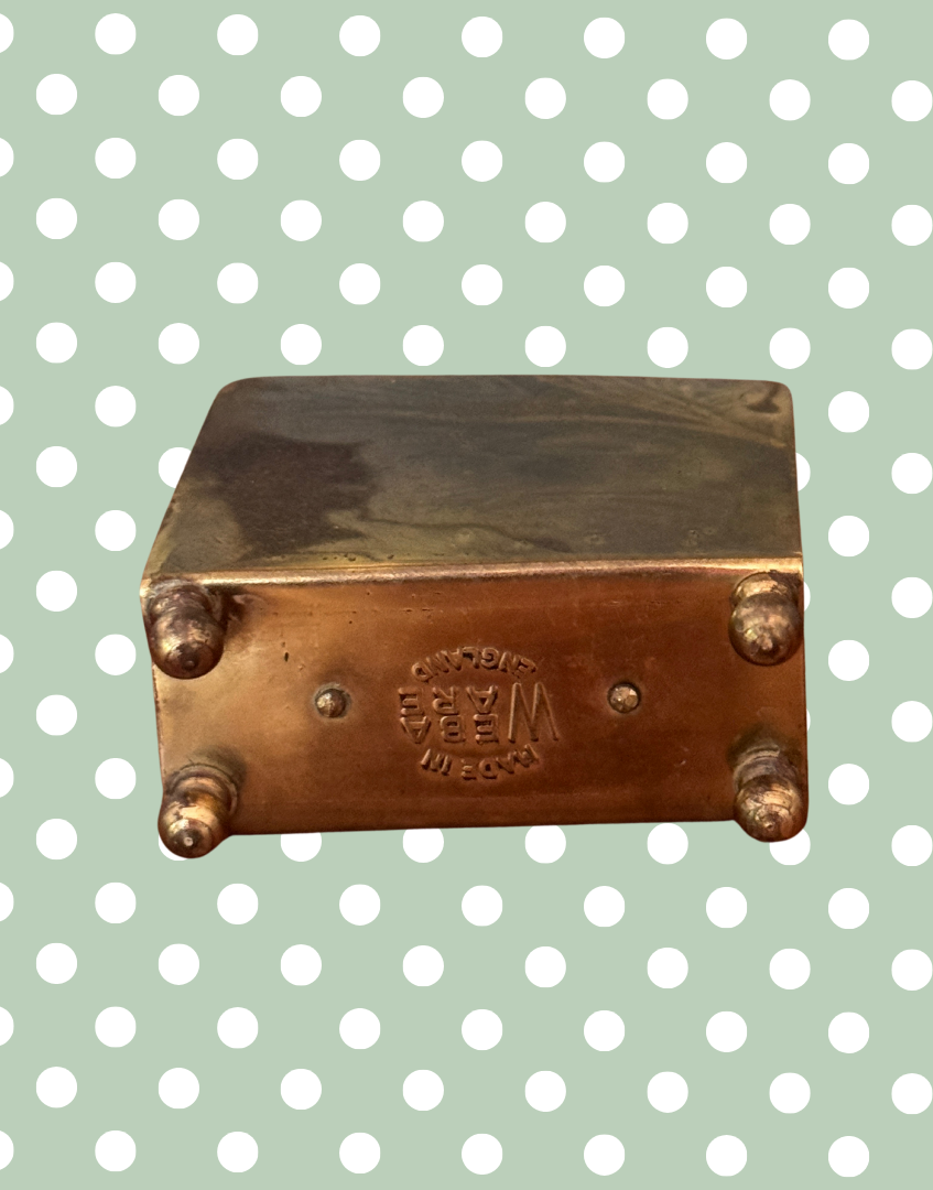 Base of Antique WR & S Brass Letter Rack with Maker Stamp