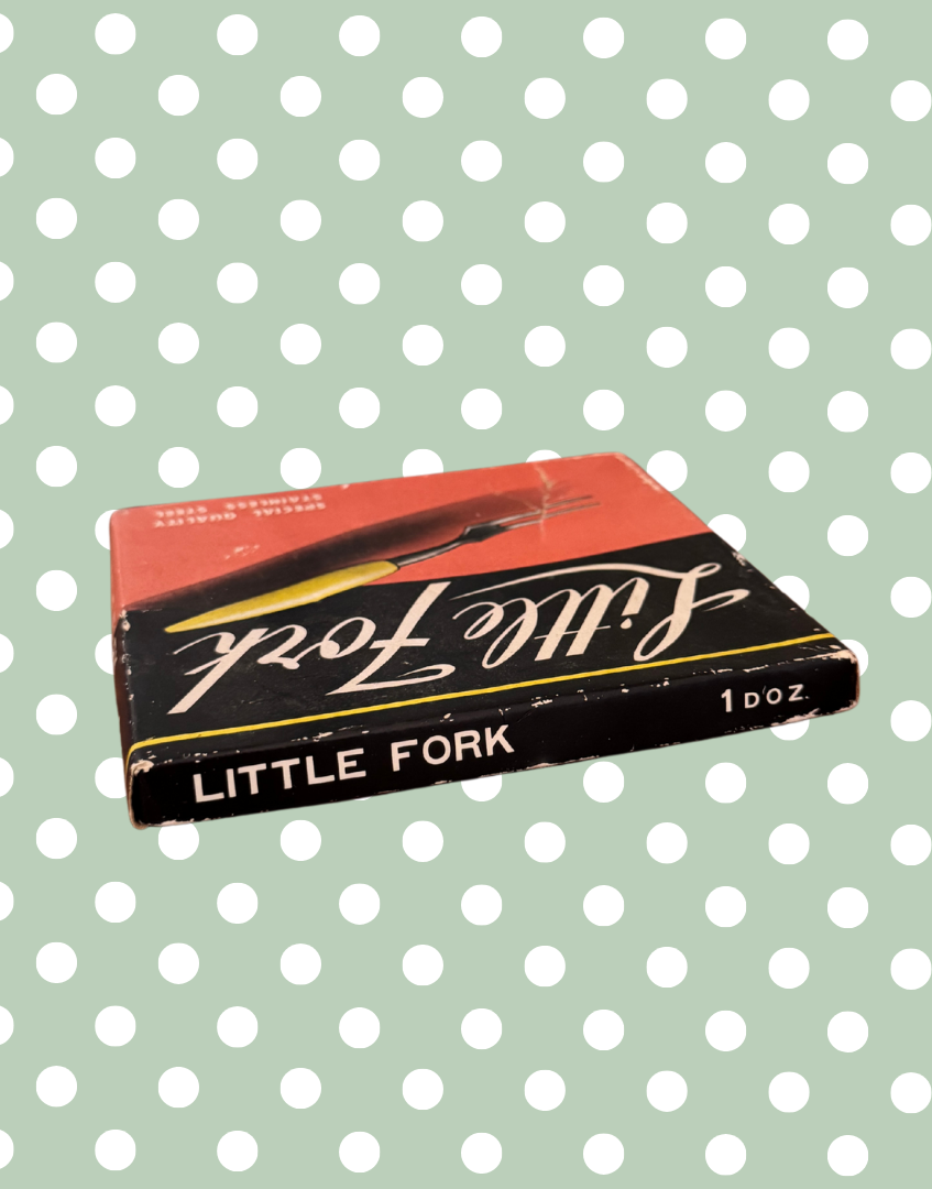 Vintage 'Little Forks' Set | Mid-Century Stainless Steel Canapé Forks with Retro Pretty Pastel Handles